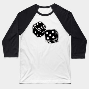 Lucky Black And White Dice Baseball T-Shirt